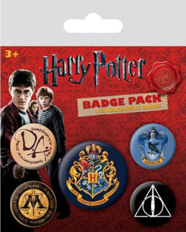 Placky / Odznaky Set 5 Kusů Harry Potter Hogwarts